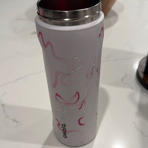 Owala Pink and White ‘tied and true’ bow Insulated Tumbler TUMBLER ONLY- NO LID